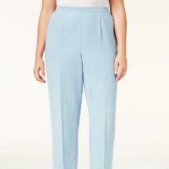 New Alfred Dunner Women's  Blue Classic Fit Pull On Straight Leg Pants - Picture 1 of 5